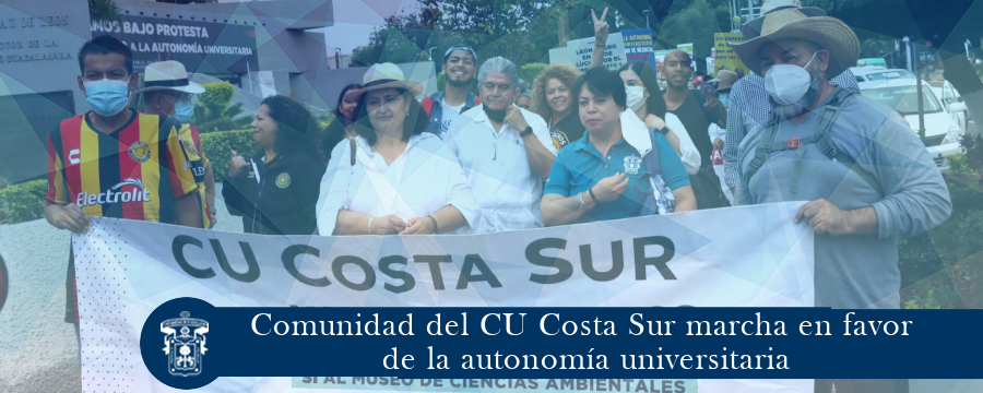 Comunidad del CU Costa Sur marcha en favor de la autonomía universitaria