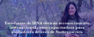 Banner: Estudiante reconocida como capacitadora para anilladores de aves de Norteamérica