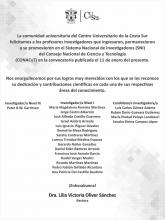 Felicitación a los universitarios reconocidos en el SNI